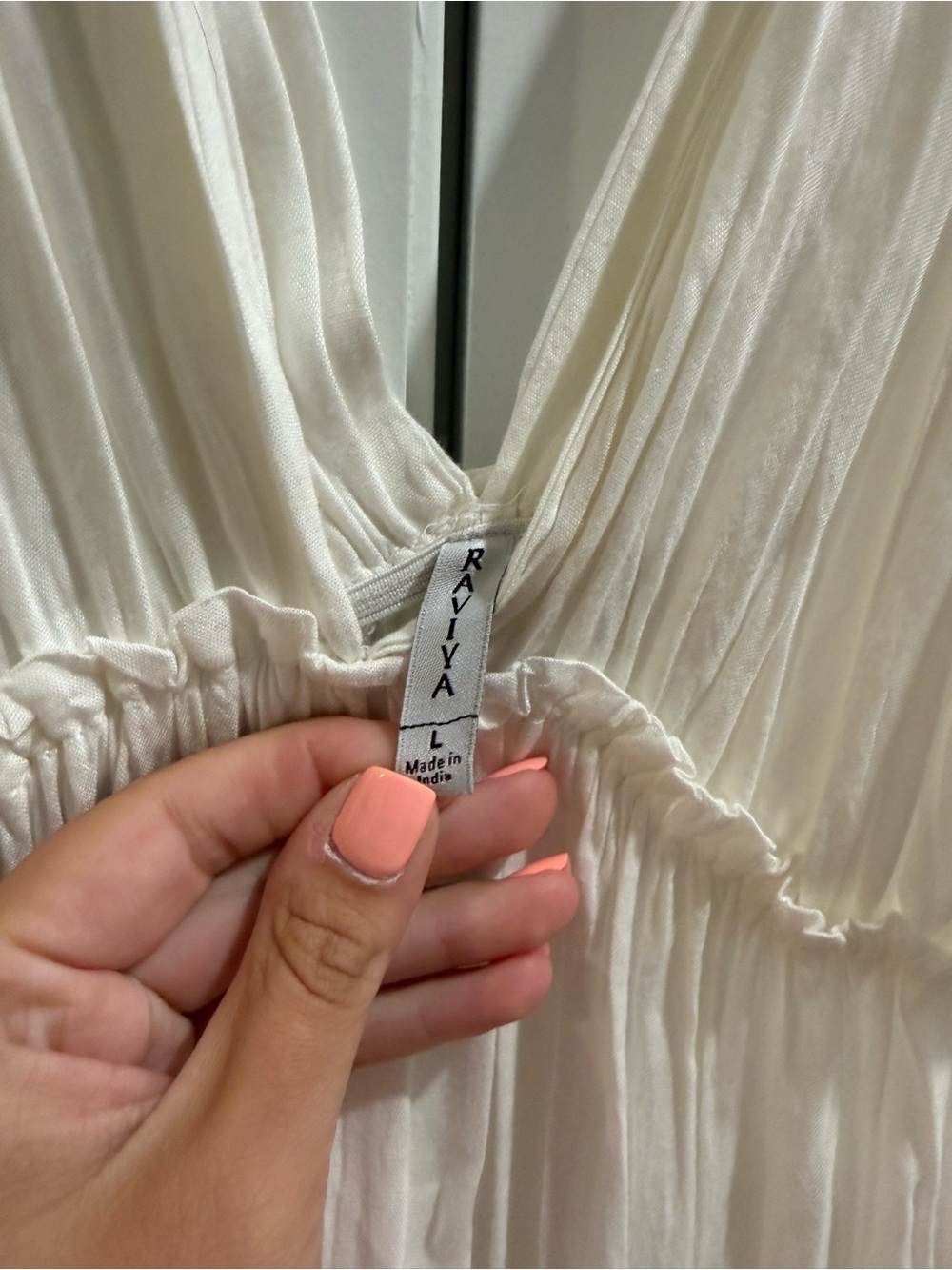 Sleeveless V-Neck White Tiered Summer Dress - Picture 3 of 5